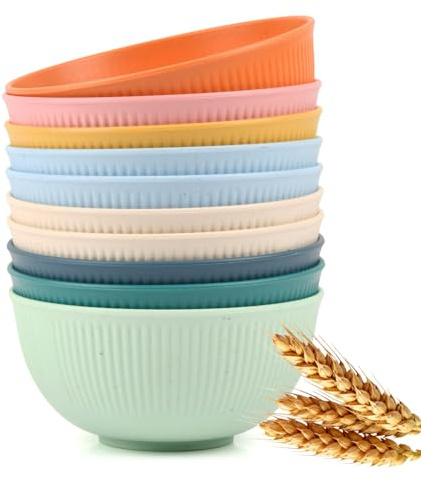 Solaverano 10er Set Müslischalen & Salatschalen 655ml – Plastikschüssel, vielseitig für Frühstück, Suppe & Snacks