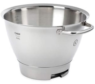 Kenwood KAT711SS Rührschüssel, 4,6 Liter Edelstahl-Schüssel TITANIUM CHEF SS BOWL, Küchenmaschinen Zubehör, Silber