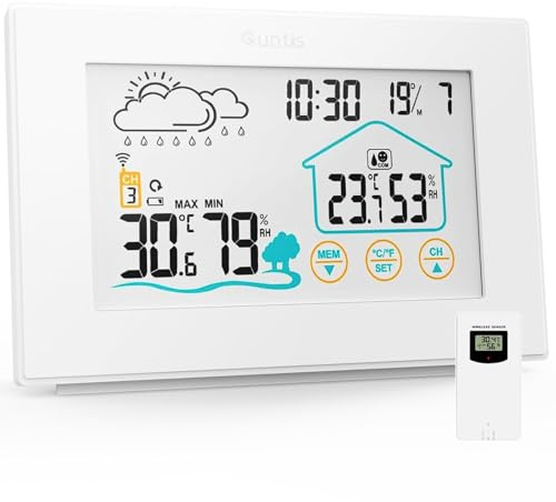Quntis Wireless Weather Station Svart 1-Piece Digital Inomhus Utomhus