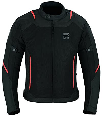 RAXUS Veste de moto d'été pour homme Track CoolPro, homologuée CE, rouge, L