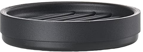 Zone Denmark Rim Seifenschale, Seifenablage, Aufbewahrung und Abtropfschale für Feste Seifen, Rund, Durchm. 10,8 cm, Höhe 2,3 cm, Schwarz