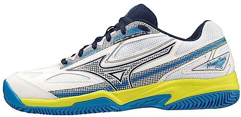 Mizuno Break Shot 4 Cc, Tennis Unisex Adulto, Wht Drsblue Sspring, 44.5 EU