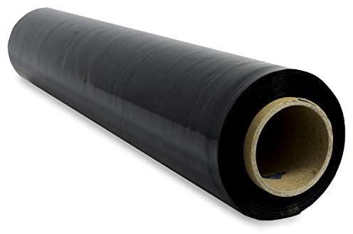 Film de Embalaje Elástico, Film de Plástico Negro para Embalar, Rollo de Plástico Protector de Envíos y Mudanzas, Rollo de 50cm y hasta 400 m Estirables - Ofituria (1 unidad)
