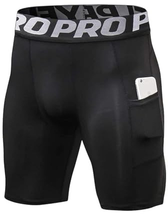 YUSHOW Lot de 1 Short de Compression Homme Short de Course avec Poches