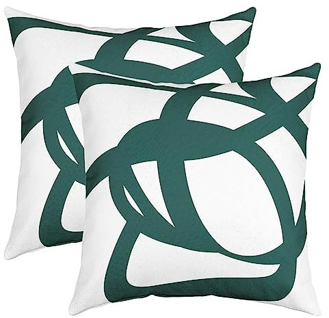 jejeloiu Kissenbezug, gestreift, 50,8 x 50,8 cm, weich, geometrisch, dekorativer Kissenbezug für Kinder, für Sofa, Grün und Weiß, abstrakte Kissenbezüge, Raumdekoration, moderne Kunst, 2 Stück
