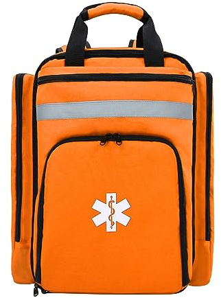 MYDAYS OUTDOOR Medical Bag Backpack,First Aid Backpack,EMS EMT First Aid Bag Empty,Emergency Backpacks,First Responder Bag,Trauma Bag for Camping,Hiking,Outdoor Travel(Orange)