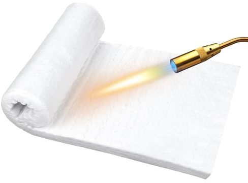 60x30x2,5cm Manta Aislante de Fibra Ceramica, Deflector Clasificado Hasta 1482°C Aislamiento Térmico Ignífugo Material Aislante Resistente al Fuego para Chimenea Estufa de Leña Forja Horno