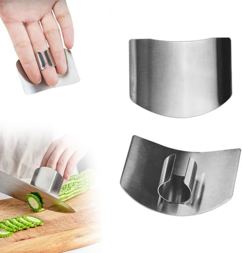 Stainless Steel Finger Guard, 2024 Neuestes Fingerschutz schneiden Fingerschutz aus Edelstahl, Küche Fingerkuppenschutz Für schnelles Hacken in der Küche zum Schutz Ihrer Finger (2)
