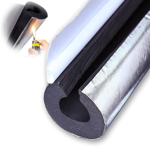 Aislante Tubo Aire Acondicionado, Coquilla Aislante De Papel De Aluminio Autoadhesivo, Fundas de Aislamiento Térmico para Tuberías Exteriores para Tubos De Agua Y Calefacción(15mmx43.0mmx0.95m)