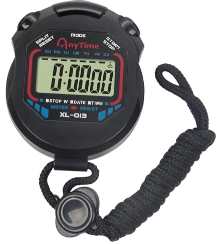 Digital stoppur för sport – professionell timer för löpning, simning, fitness | Bärbart sportstoppur med LCD-skärm, vattentät design, exakt tidtagning