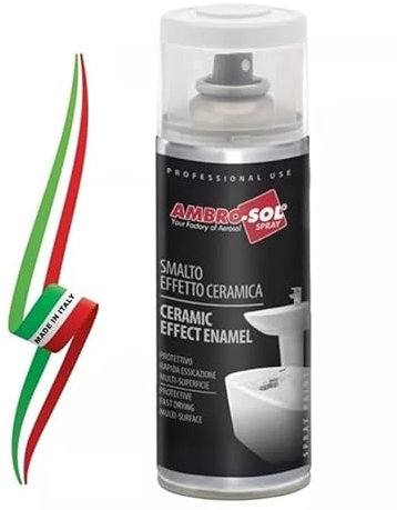 Generico SMALTO SPRAY ACRILICO EFFETTO CERAMICA 400ml PER SANITARI DA BAGNO MADE IN ITALY