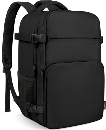 ZOMFELT for Ryanair Cabin Bags 40x25x20 Underseat, Travel Laptop Backpack Women Men Hand Luggage Bag, Travel Bag Underseat Cabin Carry on Bag for Airplanes, Work Backpack Rucksack for Easyjet, Black