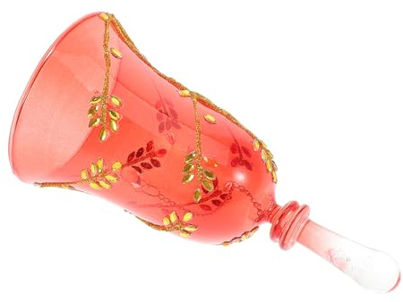 IOBIDDYS Campana de Mano Decorativa de Vidrio Transparente Estilo Europeo con Diseño Navideño Campana de Servicio para Fiestas de Navidad Campanilla Multifuncional para Bodas y Cenas Hogar