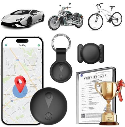 GPS Tracker per Auto, Magnetico Localizzatore GPS per Auto, Localizzatore Senza SIM, Supporta i Sistemi iOS/Android, Può Tracciare Veicolo/Bambini/Moto/Valigia in Tempo Reale Tramite APP - Nero