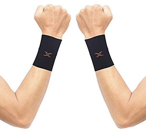 Thx4COPPER 1 Paar Kompression Handgelenk Bandagen, kupfer Infused Handgelenk Unterstützung für Verbessern Sie die Durchblutung und Erholung, Unisex-Schwarz-M