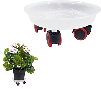 EUROXANTY | Soporte de macetero | Porta macetas con Ruedas | Soporte Plantas Interior y Exterior | Porta macetero | Pie para Plantas | Soporte para macetas con Ruedas | Ø 26 cm
