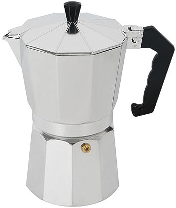 IGTOPS Espressokocher aus Aluminium, Espressokanne für 9, 12, 14 Tassen, Espresso Maker, Italienische Kaffeekocher, Espressomaschine, Sicherheitsventil verhindert Überlaufen (12 Tassen, 600ML)
