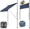 DELUKE® Klemmmarkise 200cm breit - mit Handkurbel | Balkonmarkise ohne Bohren, Sonnenschutz UV-beständig, Sonnenmarkise höhenverstellbar, Markise mit Gestell | 200x120x200-300cm Blau