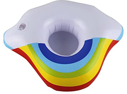 Porte-gobelet Flottant Noël en PVC, 4pcs Nuage Arc-en-Ciel