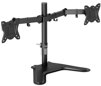 GRIFEMA Support Ecran PC 2 Ecran pour Moniteurs 13 à 32 Pouces, Bras Ecran PC Hauteur réglable, Inclinaison, Rotation, Gestion des Câbles, Poids Max 10KG, VESA 75/100 mm, GB2004-2