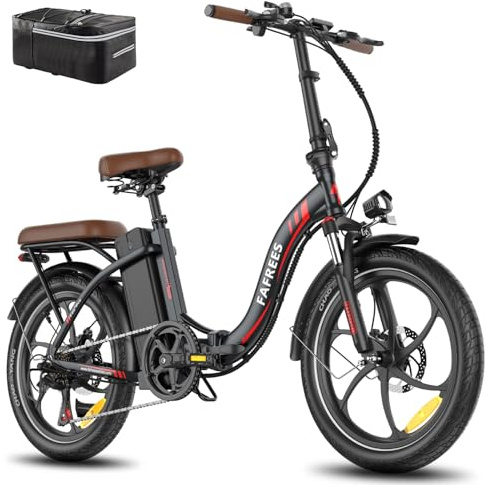 Fafrees 2025 F20 PRO kvinnor E-cykel män 18 AH/22,5 Ah 36 V batteri [Official Fatbike hopfällbar cykel 20 tum, elcykel 250 W, Fat Bike Ebike 140 kg (svart, 22,5 Ah batteri)