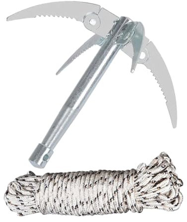 HYTROVE Râteau Aquatique Pliable pour Étang avec Manche Noir – Outil De Démontage De Mauvaises Herbes, Lame en Acier Inoxydable 18x21 Cm, Corde 15 M, Nettoyage Professionnel des Plantes Aquatiques