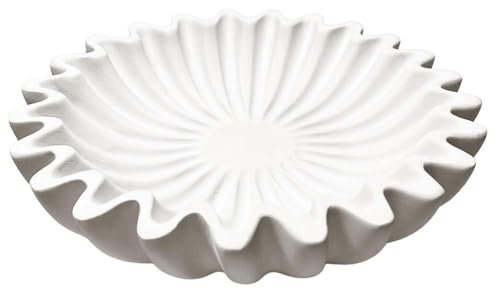 Qusedwey Cuenco con Volantes Acanalados, Frutero de Resina Festoneado, Cuenco para Llaves para Mesa de Entrada, Cuenco para Mesa de Consola de Comedor de Café