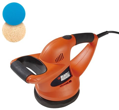 BLACK+DECKER 6 Buffer Polisher, Orbital Car Polisher with Wool and Foam Bonnets (WP900)