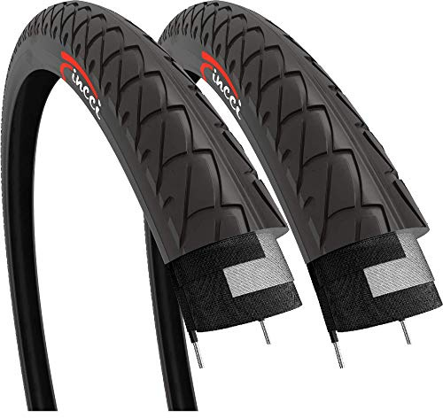 Fincci Paire 26 x 2,10 Pouces 54-559 Pneus Lisses pour Route VTT Montagne Hybrid Vélo Bicyclette (Un Paquet de 2)