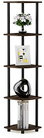 Furinno Scaffali senza Attrezzi Columbia Walnut/Black 5 livelli