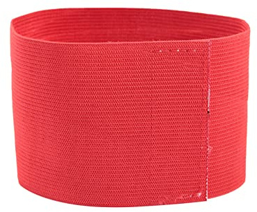 Captain Armband, Durable Breathable & Adjustable Football Soccer Referee Band for Team Sports (Red)