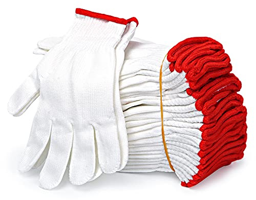 apauls 12 pairs of cotton work gloves, suitable for painters, mechanics, industrial warehouses, horticultural construction, unisex