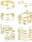 ORAZIO 6 PCS Oberarmreif Gold Oberarm Manschetten Armbänder für Damen Armreif Oberarm Offene Armreifen Einfaches Schlangen Spiralarm Band Set Verstellbare Armreif Schmuck für Halloween Accessoires