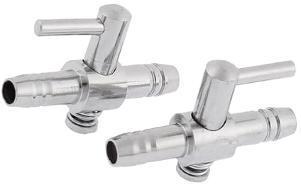 CAPASTEC Air Pump Control Valve, Single Way Air Valve Distributor for Aquarium Pump, 1.2X 0.8X 0.3 Inch (Silver Tone 2pcs)