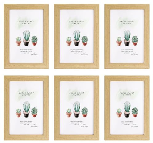 Halinuia 6 Pezzi Cornice per Foto 10x15 cm, Cornici da Muro e da Tavolo Portafoto Cornici Foto Set, Appendi Foto Decorazione per Casa Ufficcio Camera Soggiorno