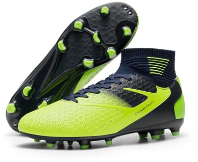 DREAM PAIRS Botas de Fútbol Sala Hombre Zapatos de Fútbol al Aire Libre Tacos Deporte Spike Atletismo,Size 41,Amarillo Neón,SDSC2407M
