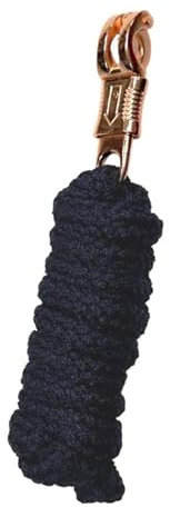 Führstrick Pferd mit Panikhaken Roségold - Anbindeseil für Pferde, Ponys, Shetty - Länge 2m (Navyblau, 1 Stück)