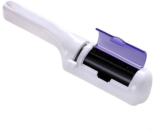 Cepillo giratorio de doble cara para eliminar el polvo para ropa, muebles, sofá, limpieza de pelo de mascotas, removedor de pelusas, portátil, plástico morado, 18 x 5 x 5 cm, paquete de 2 (2 unidades)