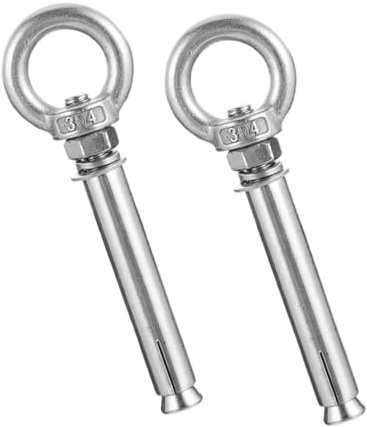 DIYEAH Perno De Expansión De Acero Inoxidable 304 M6x60 Gancho Cerrado, Fijación Segura Para Muros De Hormigón, 2 Piezas Para Construcción y Mampostería