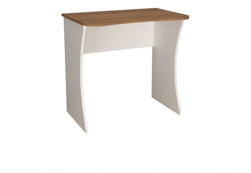 Bimossa 80cm Modern Desk, 2 Sizes & 3 Colours, Compact Working Desks, Writing Desk, Laptop & PC Desk, Stylish Office Desks and Computer Table (Oak/white, Small), Mila