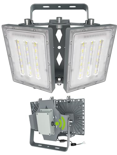 STASUN 100W Dämmerungssensor LED Flutlicht Außen,10000LM 6000K Außenbeleuchtung mit Fotozelle,IP66 Wasserdicht,3 Köpfe Verstellbare Weitwinkel-Außenbeleuchtung für Parkplatz,Garten