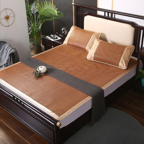 AVSMGP Stuoia Estivo in Rattan Ghiacciato, Materasso Rinfrescante per Letto - Proteggi-Materasso Pieghevole E Traspirante - per Letto Singolo, Matrimoniale, Queen-Size,C,180cmx200cm
