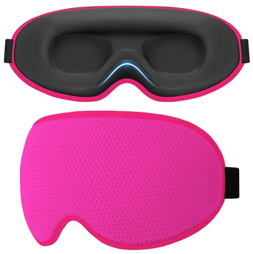 Gritin 3D Mascherina per Dormire per Donna e Uomo, Maschera Mascherina Occhi per Dormire per Dorme Sul Fianco, Pressione Oculare Zero, Bloccare Luce, Super Morbido e Confortevole per Sonno, Viaggi