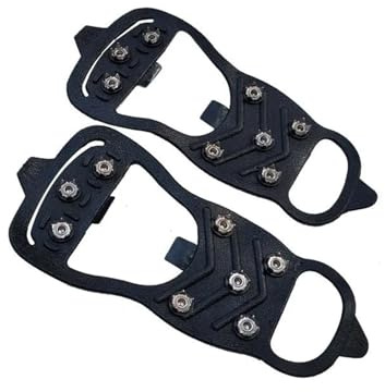 grampones 8 Teeth Ice Gripper For Shoes Snow Crampons Anti-Slip Hiking Cleats Spikes Traction Floes Stud Grip para Senderismo Invernal(M (Size 35-40))