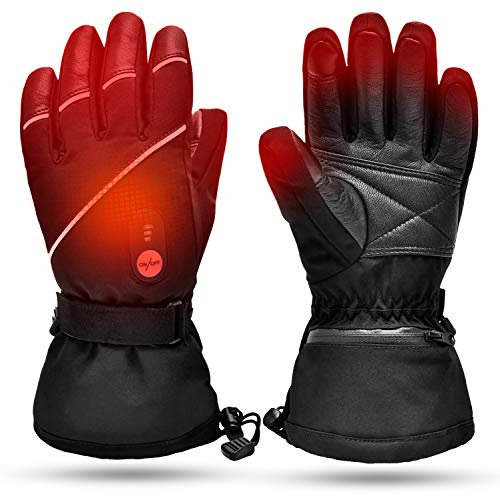 SNOW DEER Beheizte Handschuhe,Wiederaufladbarem Lithium Lonen Akku Skifahren Fausthandschuhe für Herren und Damen,Skifahren,Jagen,Angeln,Reiten,Radfahren,Camping,Wandern, Motorradfahren Handwärmer