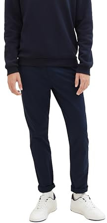 TOM TAILOR Denim Herren 1008253 Slim Fit Chino Hose Mit Gürtel, 10668 - Sky Captain Blue, 34W / 32L EU