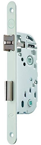 Yale - Cerradura de empotrar con condena, eje 40 mm, maletero de 135 mm, certificado NF Nivel 2 - Y73R-A40/B/SC - Pestillo reversible, cabezal redondo - Puerta de baño y WC - Blanco, Pasador Incluido,