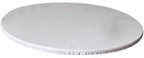 LOVIVER Mantel Elástico de Tela Decorativa para, de Cubierta de Tela, Ajuste 120 Cm de Diámetro Máx.Color Sólido, Blanco, 120cm máximo