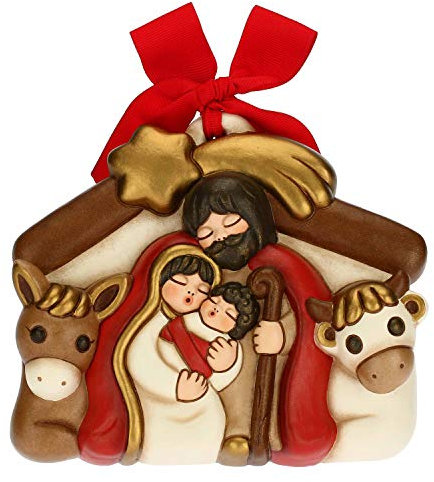 THUN - Formella con Presepe - Decorazioni Natale Casa - Formato Medio - Ceramica - 15,3 x 4 x 13 h cm