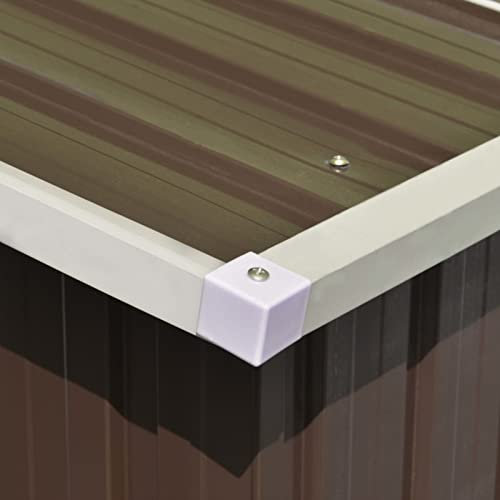 XIAOGUANG Gerätehaus, Gartenschuppen, Gartenhaus, Fahrradgarage, Geräteschuppen, Gartenhütte, Garten Hütte, Schuppen Garten, Braun 257x990x181 cm Verzinkter Stahl